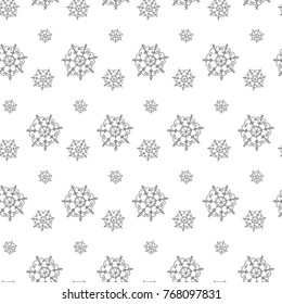 seamless pattern of snowflakes on a white background. Wallpaper, background, winter, wrapping paper, print fabric, screen saver. vector design. Texture.