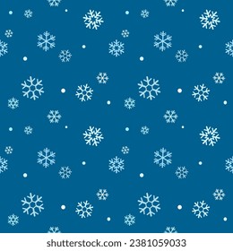 Patrón sin inconvenientes de copos de nieve sobre el fondo de invierno para diseño, decoración, envoltura de papel