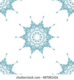 Seamless pattern with snowflakes. Ornament for Christmas, New Year card, winter design.