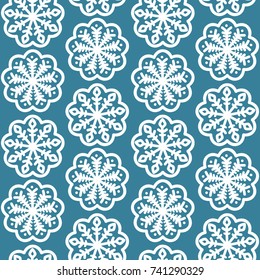 Seamless pattern with snowflakes. Ornament for Christmas, New Year card, winter design.