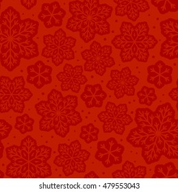 Seamless pattern with snowflakes ornate