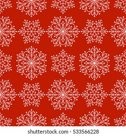 Seamless pattern with snowflakes ornate