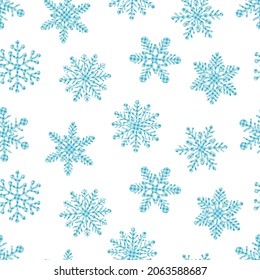 Seamless pattern snowflakes plaid print vector illustration