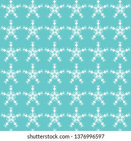 Seamless pattern of snowflakes for printing, fabrics, covers, Christmas and new year background