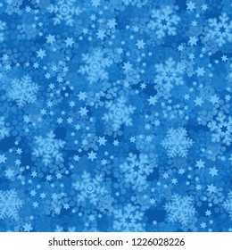 Seamless pattern. Snowflakes, six-pointed stars and winter camouflage.