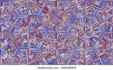Seamless pattern. Snowflakes with six-sided symmetry. Random scatter of colors. Ice and bright colors.