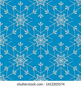 Seamless pattern with snowflakes. Snow.