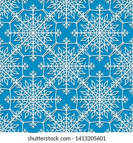 Seamless pattern with snowflakes. Snow.