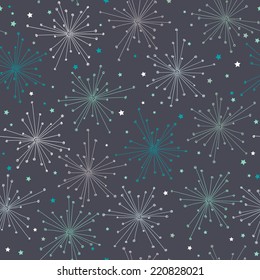 seamless pattern with snowflakes and stars