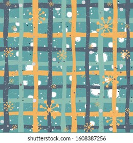Seamless Pattern with snowflakes. Vector Illustration.
