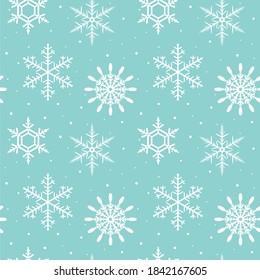 Seamless pattern with snowflakes. Vector illustration.