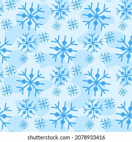 Seamless pattern of snowflakes vector illustration
