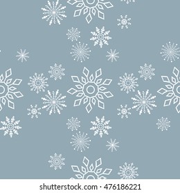 Seamless pattern of snowflakes. Vector illustration
