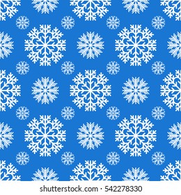 Seamless pattern with snowflakes. Winter background. Vector illustration.
