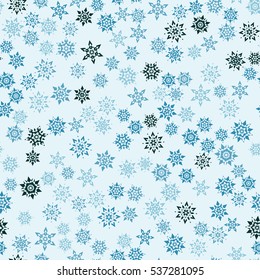 Seamless pattern of snowflakes. Winter camouflage.