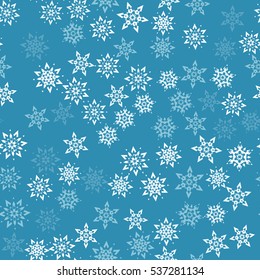 Seamless pattern of snowflakes. Winter camouflage.