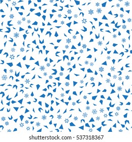 Seamless pattern of snowflakes. Winter camouflage.
