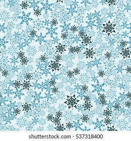 Seamless pattern of snowflakes. Winter camouflage.