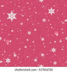 Seamless pattern of snowflakes.Christmas Snowflakes Background. Seamless Repeating Pattern