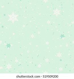 Seamless pattern of snowflakes.Christmas Snowflakes Background. Seamless Repeating Pattern