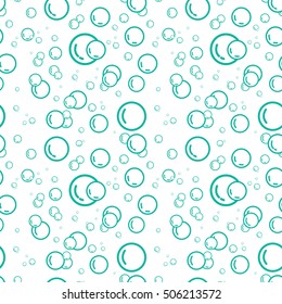 Seamless pattern with soap bubbles on a white background