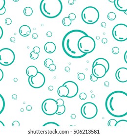 Seamless Pattern With Soap Bubbles On A White Background