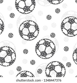 Seamless pattern with soccer ball. Abstract vector background.