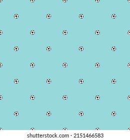 Seamless pattern with soccer ball. Doodle vector illustration with football ball. Colored football background
