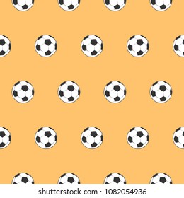 seamless pattern soccer ball and football themes -