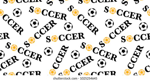Seamless pattern with soccer ball. Vector football background

