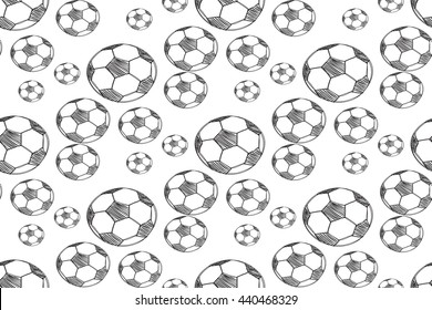 Seamless pattern with soccer balls