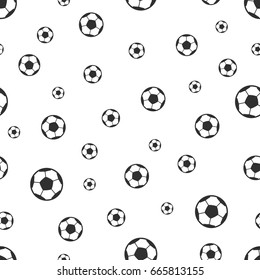 Seamless Pattern With A Soccer Balls