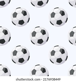 Seamless pattern with soccer balls. Cartoon design.
