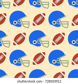 Seamless pattern with soccer helmet vector american football symbol sport game