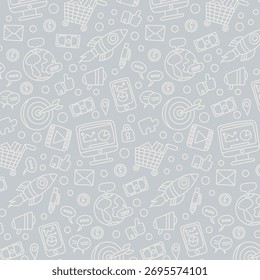 
Seamless pattern of social media doodle. Online communication in sketch style. Vector illustration 
