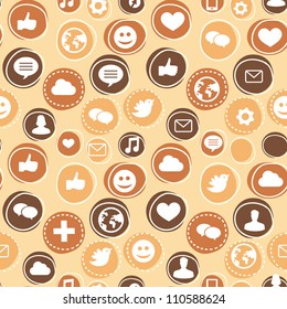 Seamless pattern with social media icons - vector background
