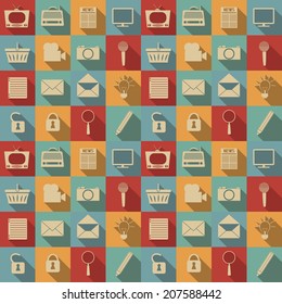 Seamless pattern of social media icons. Vector illustration, EPS 8.