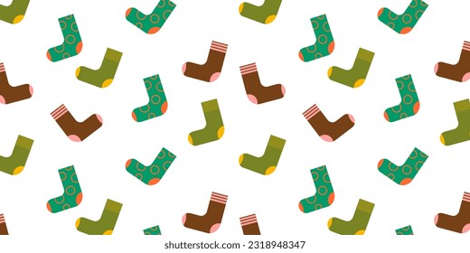 Seamless pattern from socks. Geometric simple pattern in flat style. Minimalism.