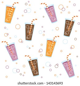 Seamless pattern with soda drinks