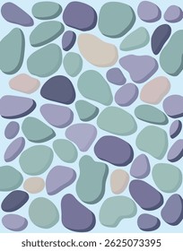 Seamless Pattern with Soft Pebble Shapes
