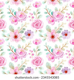 Patrón sin fisuras de agua floral rosa suave para fondo, tela, textil, moda, papel pintado, boda, banner, pegatina, decoración, etc.