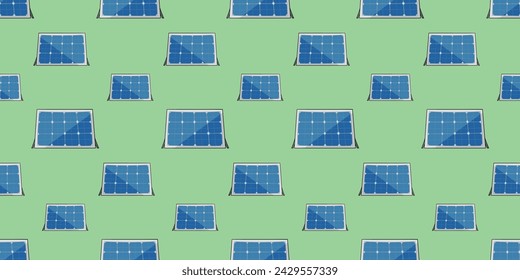 Seamless pattern with solar panel doodle vector