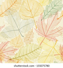 Seamless (pattern) with some autumn leaves