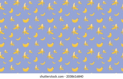 Seamless pattern with some fresh yellow bananas for background in flat style. Fruit patterns for fabrics, textiles, wraps, t-shirts, wrapping paper and other designs.