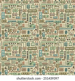 Seamless pattern with some kind of electrical appliances in color