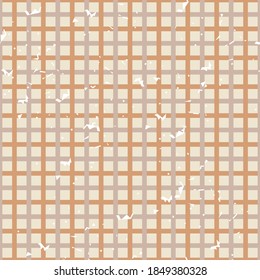 Seamless pattern in soothing Browns and beiges. Light brown and gray intersecting lines. Checkered pattern. A small light texture is visible. Suitable for paper, fabric, Wallpaper, clothing, website
