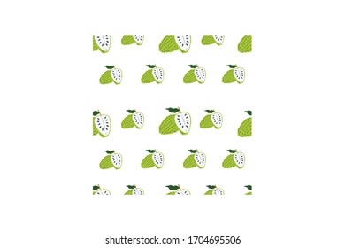 Seamless Pattern Soursop Vegetable Vector Illustration