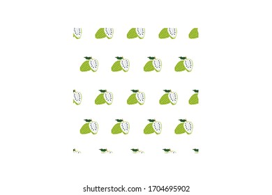 Seamless Pattern Soursop Vegetable Vector Illustration
