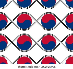 seamless pattern of south korea flag. vector illustration