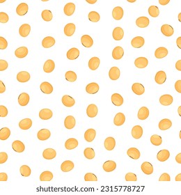 A seamless pattern of soybeans isolated on white background. vector illustration. foods background.